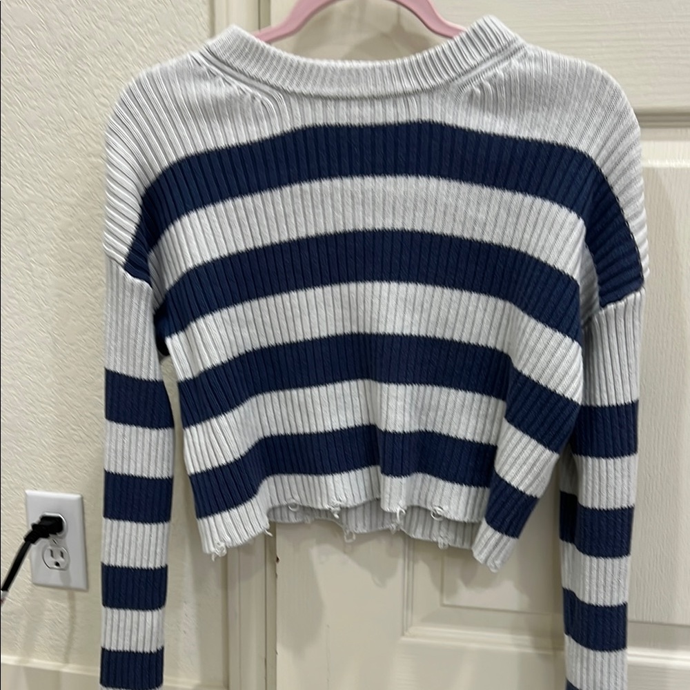 Striped Blue and White Women's Sweater